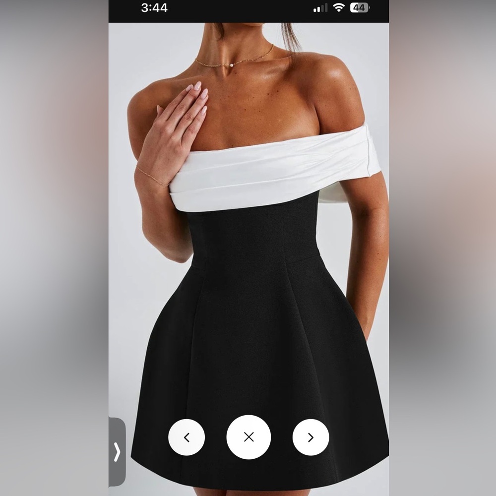 Elegant Black Women's Dress with White Bow 

Small & Medium Available - Picture 5 of 8